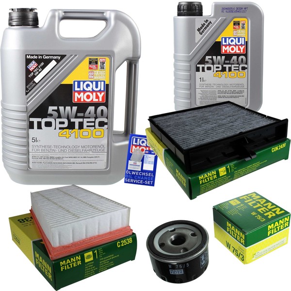 Inspektionskit Filter Liqui Moly ÖL 6L 5W-40 FüR Renault ScéNic Ii JM0/1_ 2.0-image