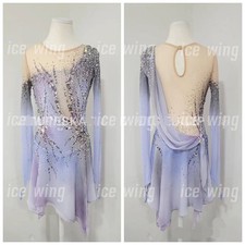 Figure Skating Dress Ice Skating Dress purple dyeing Competition Skating Wear