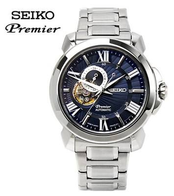 Seiko Premier SSA415J1 Open Heart Blue Dial Automatic Stainless Steel Watch