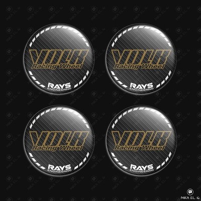 Volk Racing Wheel Center Cap Decals 4pcs 3D Domed Resin Sticker Emblems