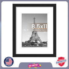 8.5X11 Picture Frame, Black Photo Frame with HD Plexiglass, Display Pictures 6X8