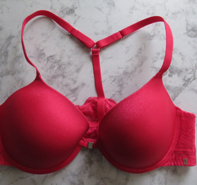 Scandale Paris Bra 38C Pink Padded Racerback Underwire Front Closure