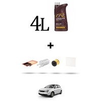 Hoffcar Servicekit 4 Filter Und 4L ÖL FüR VW Polo IV (9N) 1.6 16V 77KW Ab 20