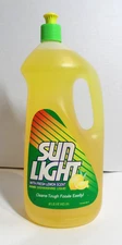 Vintage 1992 Sunlight Hand Dishwashing Liquid Dish Soap Lemon Scent (42 oz)