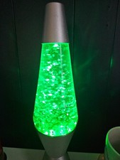 Vintage Lava Lamp Light Lite LED Glitter Stars Color Change 15.5"