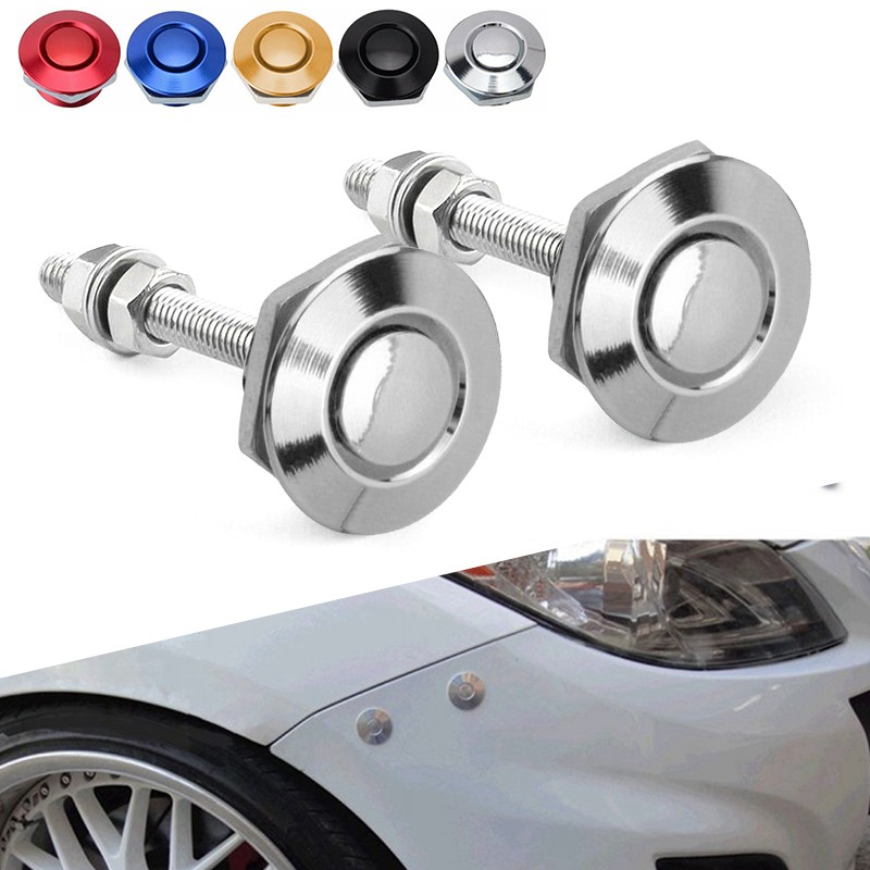 2Set Push Quick Button Release Bonnet Hood Lock Pins Clip Car Bumper ...