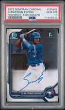 2022 BOWMAN CHROME PROSPECT AUTOS #CPASE SEBASTIAN ESPINO PSA 10 AUTO