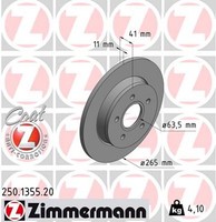 2X Bremsscheibe Coat Z Zimmermann 250.1355.20 FüR Focus DM2 Ford Max 2 Turnier
