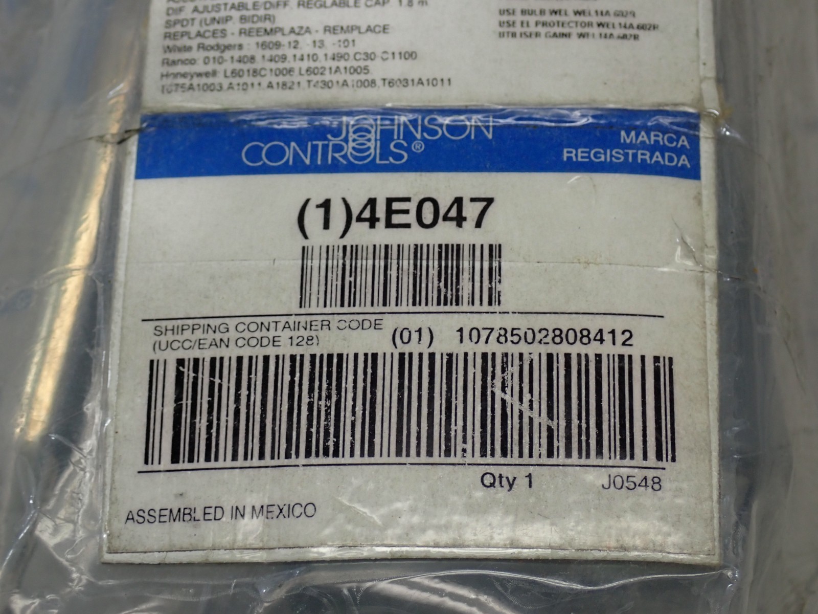 Johnson Controls A19ABC-24E 4E047 Temperature control 1 Pole NEMA 1 range 30/100