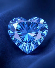 Natural Heart Cut Blue Diamond 1 CT VVS1 D Grade Loose Diamond Stone Gift