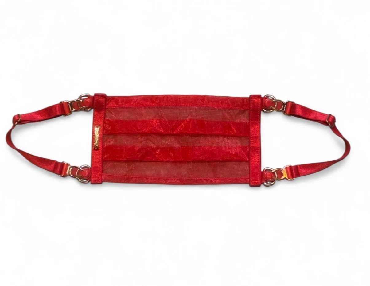 LIMITED EDITION! Sheer Red CREEPYYEHA Designer Face Mask 2018 Silk Organza Rare