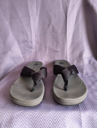 Clarks sandalo donna 10 Arla Glison Cloudsteppers grigio e nero morbido imbottito