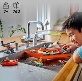 [ BIG SALE ] LEGO City Coast Guard Boat & Helicopter Set 60504