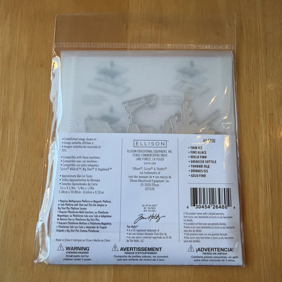 TIM HOLTZ SIZZIX Christmas Dies THINLITS 664750 Thin Ice Skating Scene Maker - Image 2 of 4