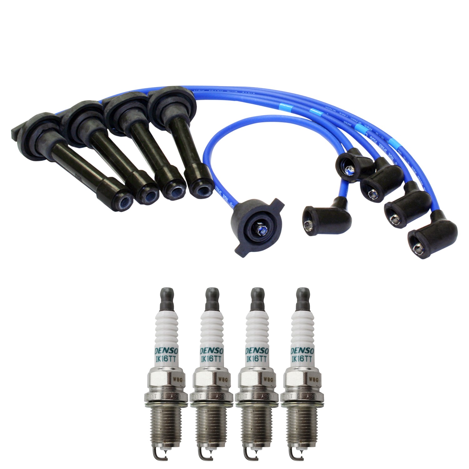NGK Wire Set  Denso 4 Iridium TT Spark Plugs Kit for Honda Prelude L4 NA 90-91