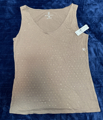 NY&C Women's Bedazzled Grey Tank Top Size Medium