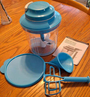 TUPPERWARE Power Chef System  Blue & White UNUSED Original Box New