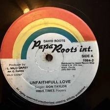 Don Taylor – Unfaithfull Love 12” Vinyl RARE DANCEHALL reggae dub PAPA ROOTS