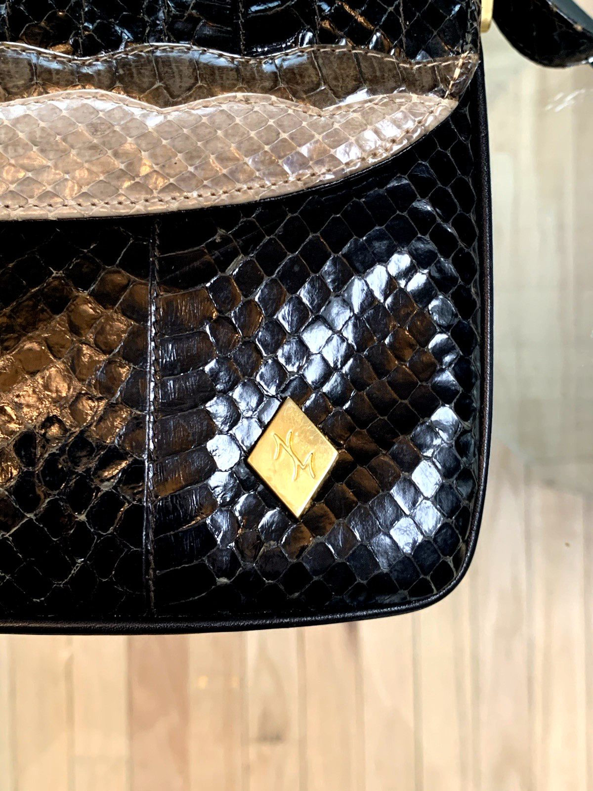 Rare Vintage Neiman Marcus Python Snake Crossbody… - image 3