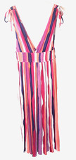 Forever 21 Striped Midi Sundress Slit Women's S Festival Party Summer