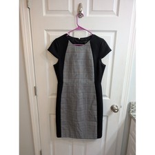J.Crew Womens Sheath Dress Wool Plaid Cap Sleeve Mixed Media Lined - Size 10