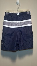 Ocean Pacific OP Large 10/12 Boys Swim Trunks Swimming Blue Pockets Cruise Wear