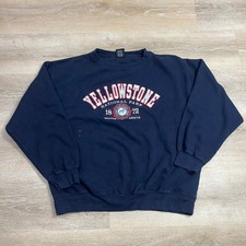 Prairie Mountain Yellowstone National Park Navy Crewneck Sweatshirt XXL Vintage
