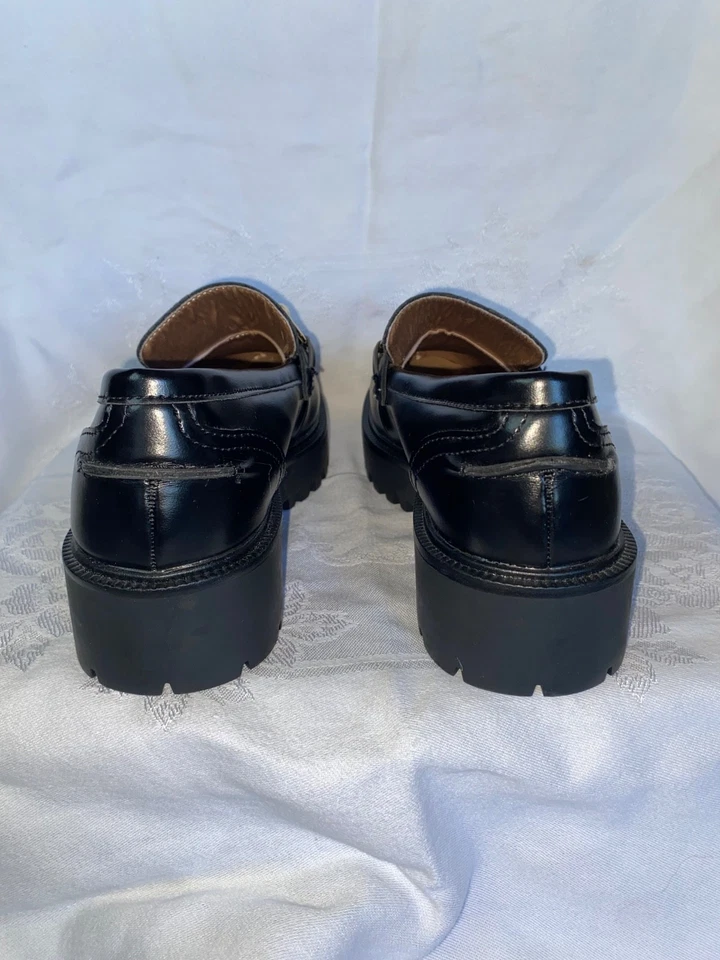 Мокасины женские H&M Y2K коренастые искусственная кожа на платформе размер 8 черные - Изображение 3 из 4