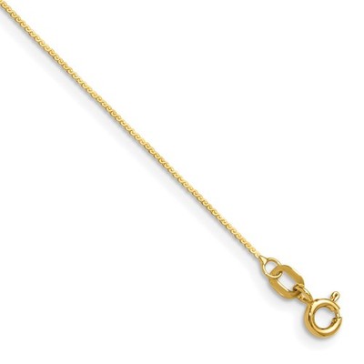 14 Karat Gelbgold 0,8 mm Serpentin Kette Armband