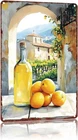 Vintage Lemons and Wine Italian Village Metal Sign for Kitchen Bar 8X12 Inch