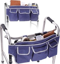 Walker Bag Foldable Storage Pouch, Wheelchair Basket with Multi Pockets Zips