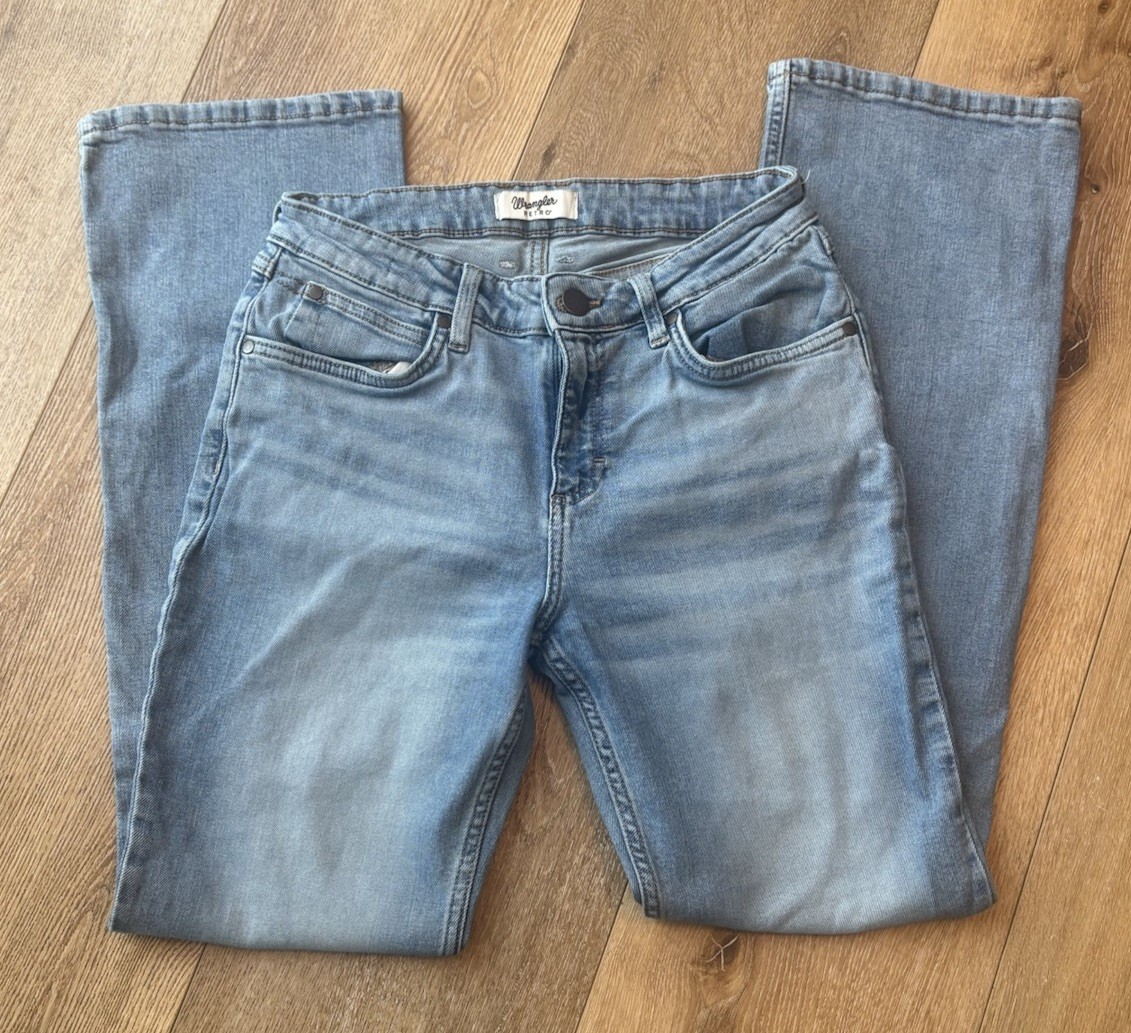 Wrangler Retro Mid Rise Bootcut Jeans Women’s 30x32 Blue Denim Light Wash Cotton