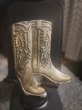 Cowboy Boots Belt Buckle Western Vintage 1979 Baron Buckle Solid Brass