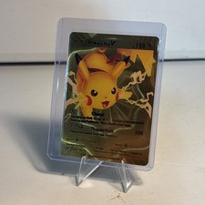 Pokémon Pikachu V Gold Foil Fan Art Scheda Esposizione 043/185
