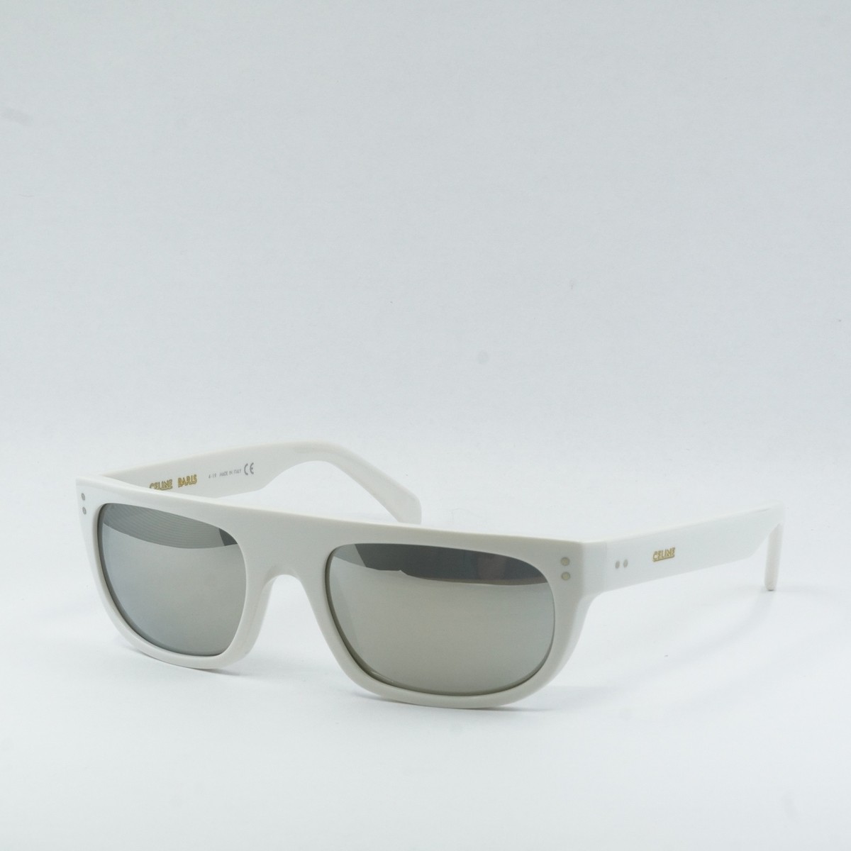 CELINE CL40101I 21C White/Gray Mirrored 56-20-140 Sunglasses New