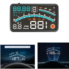 5.5in Digital Car Speedometer Digital HUD Head Up Display OBD2 Overspeed Warning