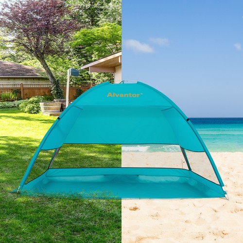 Beach Sun Shade Shelter Tent 2 Person Small Beach Umbrella UV50+ Pop Up Portable - Picture 6 of 10
