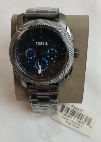 Reloj Fossil Machine Cronógrafo Humo Acero Inoxidable FS4931 - Imagen 1 de 8