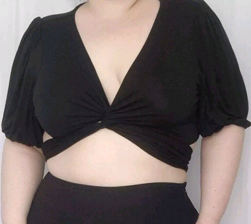 Women's Crop Top Bundle 16 3XL Lot Teen Black Green White - 4 Items