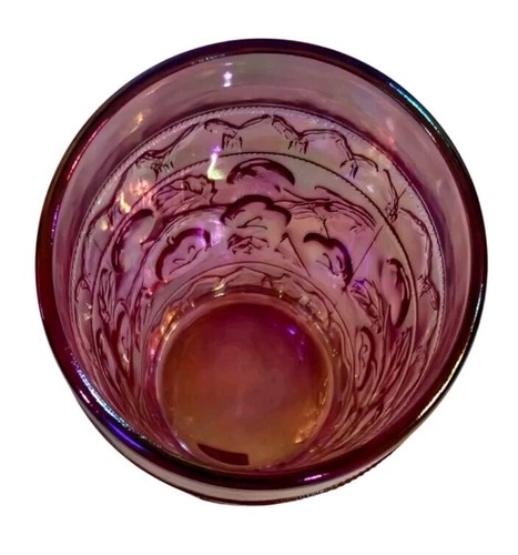 Fenton Pink Iridescent Glass Set 4 Apple Tree Tumblers Opalescent Collectible - Picture 2 of 2