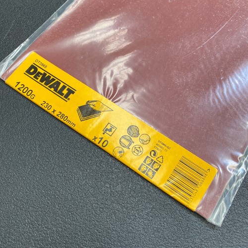 10 Dewalt DT3965 230mm x 280mm Wet & Dry Sanding Sheets Wood Metal PVC. 1200G - Picture 2 of 4