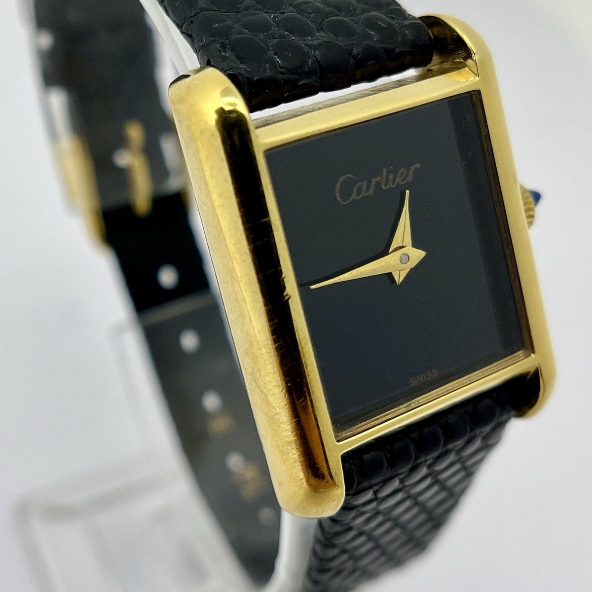 Cartier Tank Vermeil 21 x 28 Vintage Black Manual