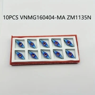 ZIMI 10pcs VNMG331 VNMG160404-MA Carbide Inserts Nano-Blue Coating Insert is Suitable