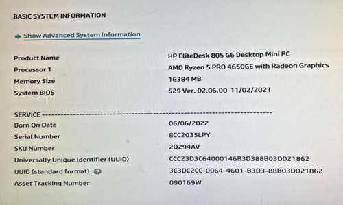 HP EliteDesk 805 G6 Mini PC - Ryzen 5 Pro 4650GE - 16GB RAM - 256GB SSD - WIN11 - Afbeelding 2 van 9