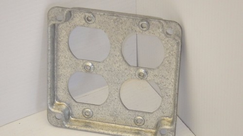 STEEL 2 GANG DUPLEX OUTLET RECEPTACLE WALL COVER - Picture 2 of 3