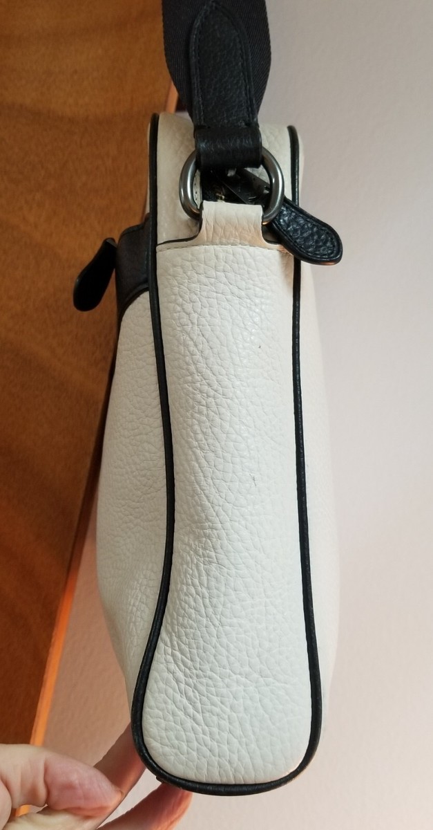 Authentic COACH #26077 Black/White Leather Charles Camera