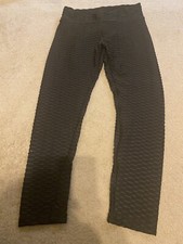 large black ribbed leggings