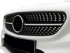 GLOSS BLACK GRILL GRILLE FOR MERCEDES BENZ A CLASS W176 16-18 DIAMOND