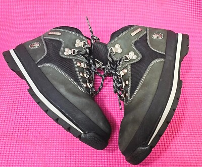 Timberland Euro Sprint Mid Hiker Boots Black Gray Chrome Mens Sz 6, Womens 7.5 