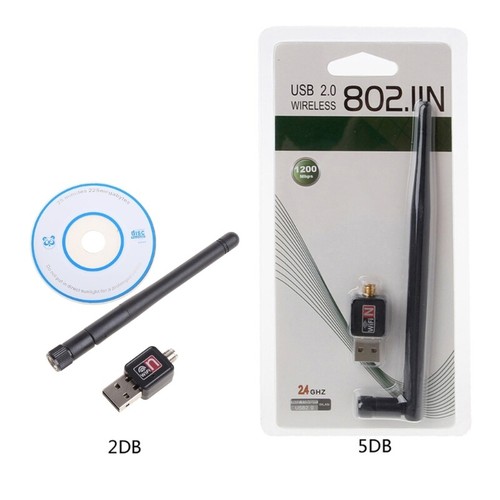 Mini USB Wifi Adapter 150Mbps 2dB 5dB Antenna Network Lan Card PC Wi-fi Receiver - Photo 2/19